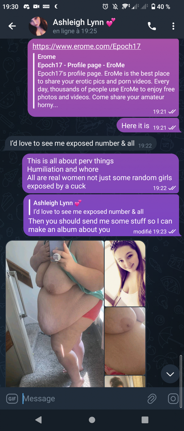 Fat Ashleigh exposed and craves to be degraded photo